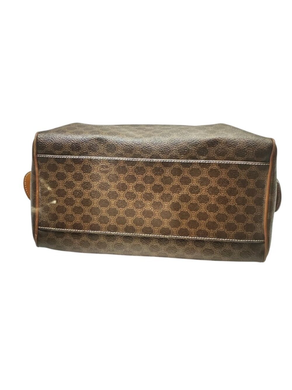 CELINE Macadam Boston Bag Hand Purse Leather PVC Brown - Picture 5 of 8